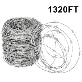 YXJSTO 18ga galvanized barbed wire resists rust in outdoor fencing.
