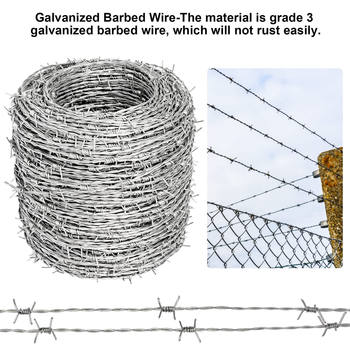 YXJSTO barbed wire is easy to install on existing fences.