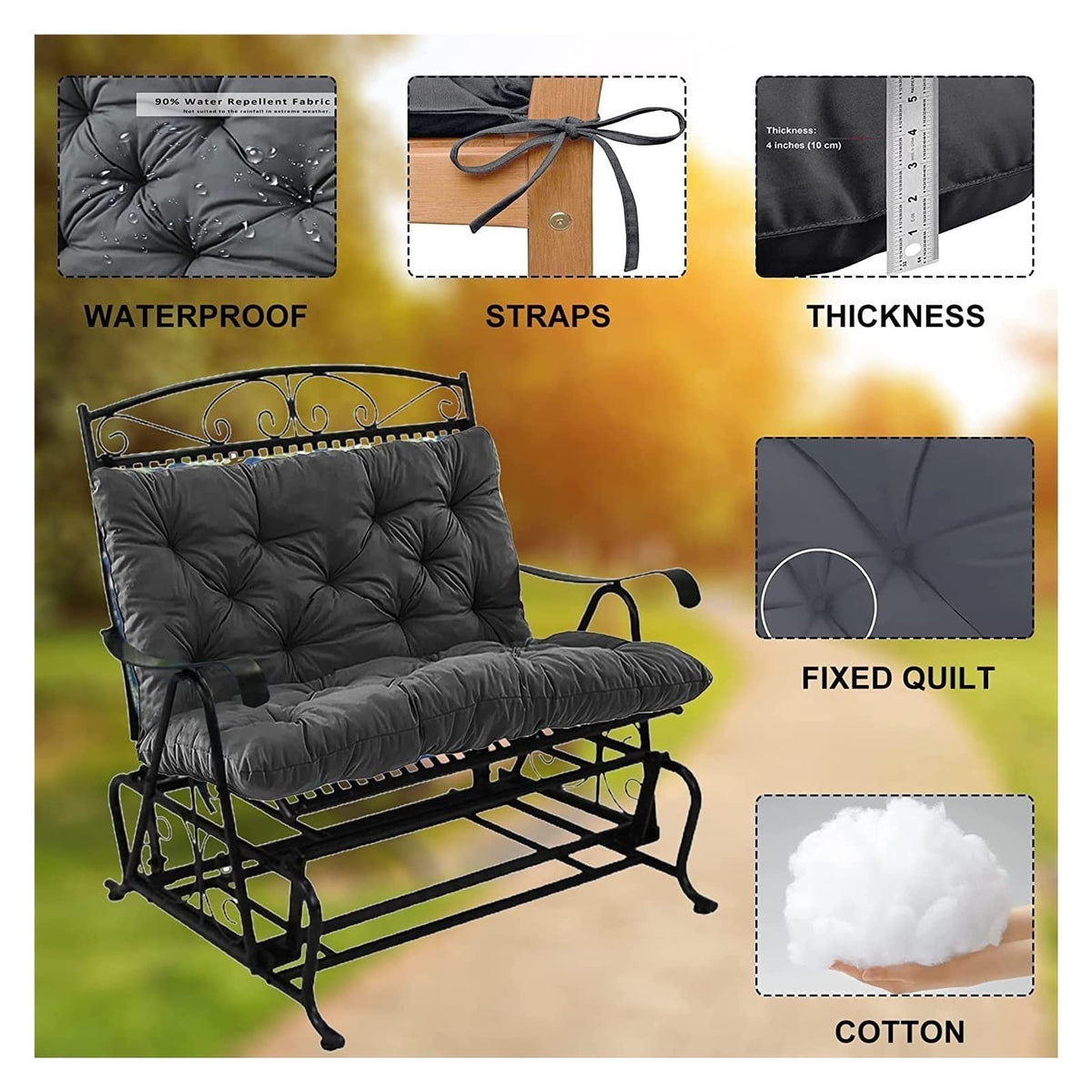 YXMKJOS dark gray waterproof fabric close-up, durable and easy to clean