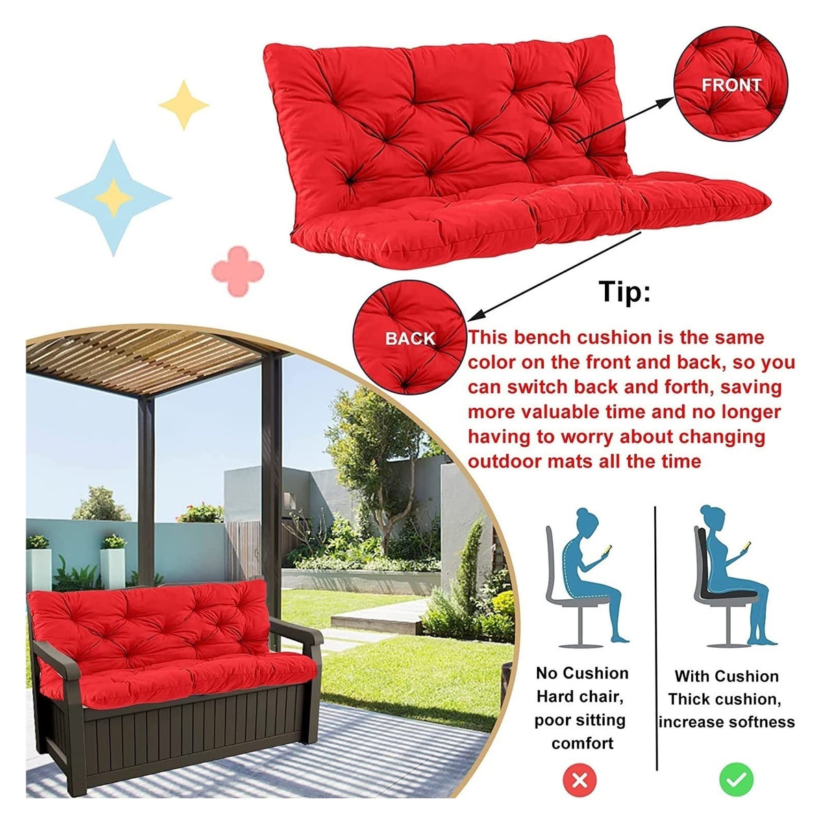 YXMKJOS non-slip drawstring closure keeps cushions secure on windy days.
