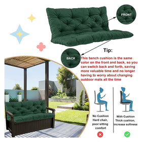 YXMKJOS outdoor bench cushion non-slip with drawstrings for secure placement.