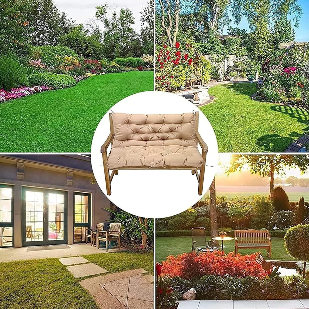 3-seat cushion dimensions for roomy outdoor seating.