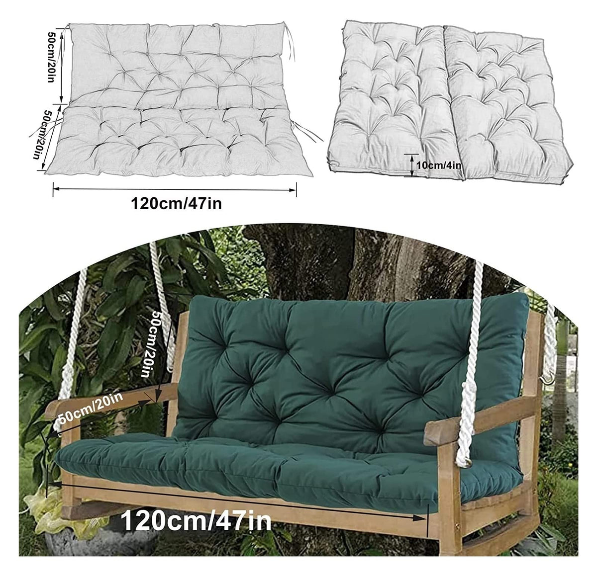 YXMKJOS outdoor swing cushion enhances patio decor.