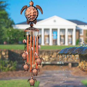YXOTJHS Beach-themed turtle wind chime invites seaside vibes outside.