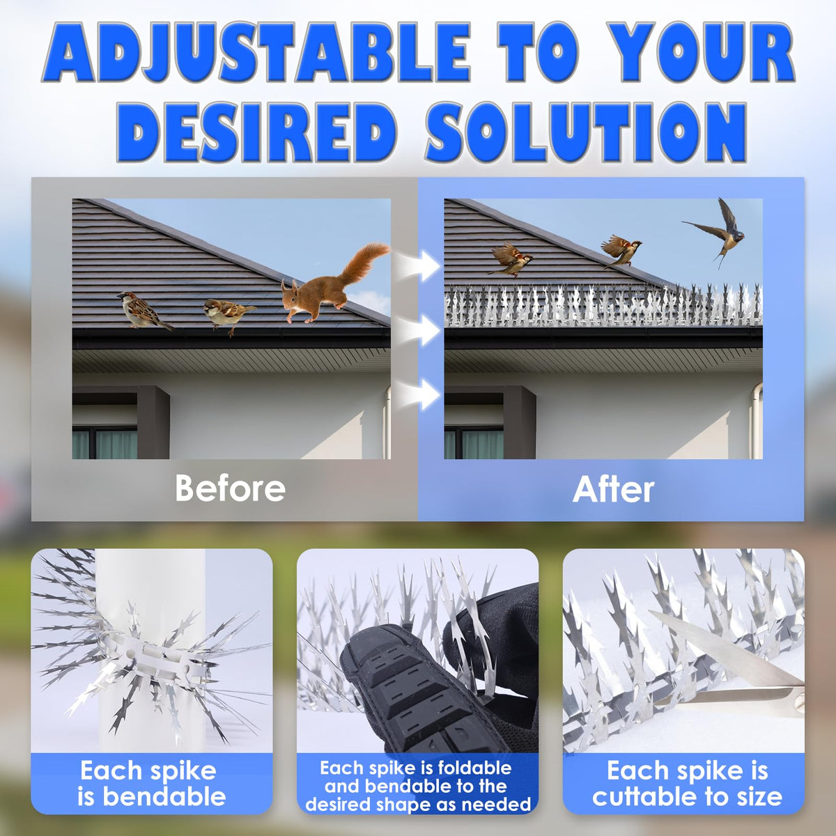 YXYBST spikes prevent mess on rooftops windowsills balconies