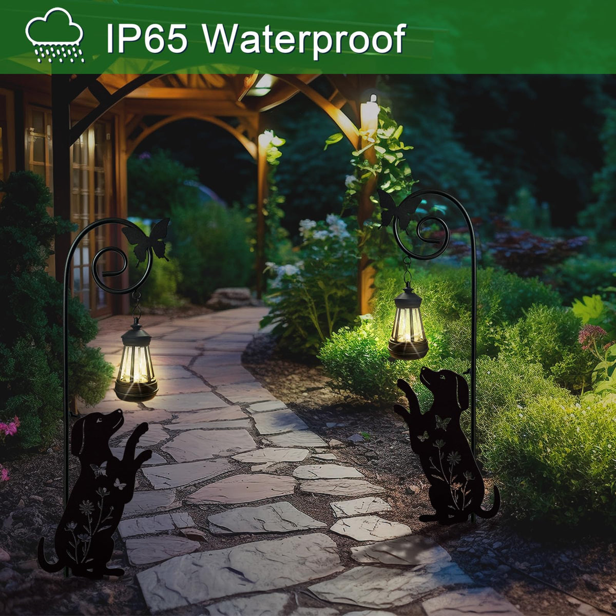 YY Gardenia solar-powered garden light enhances walkways and borders.