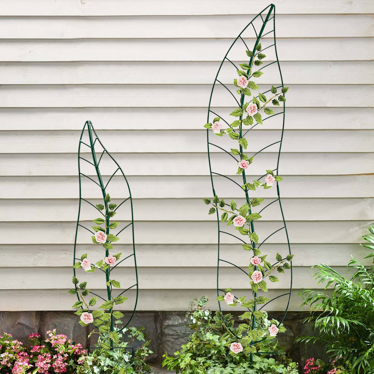 YY-Ladybug set of 2 trellises helps organize vertical growth.