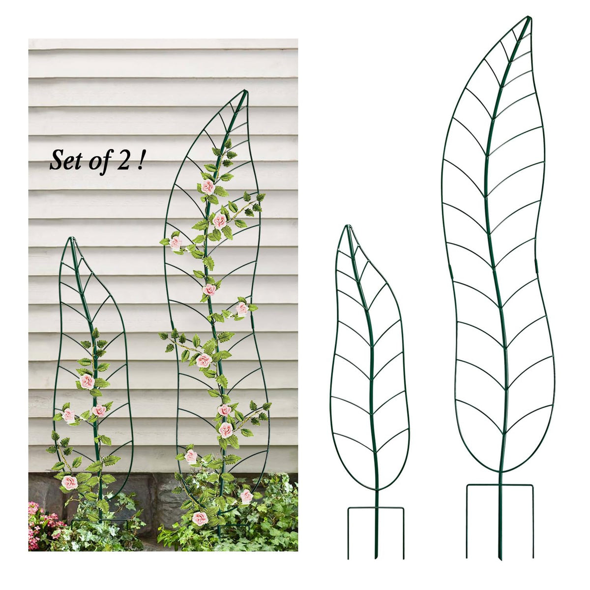 YY-Ladybug green leaf trellis supports climbing vines indoors and outdoors.