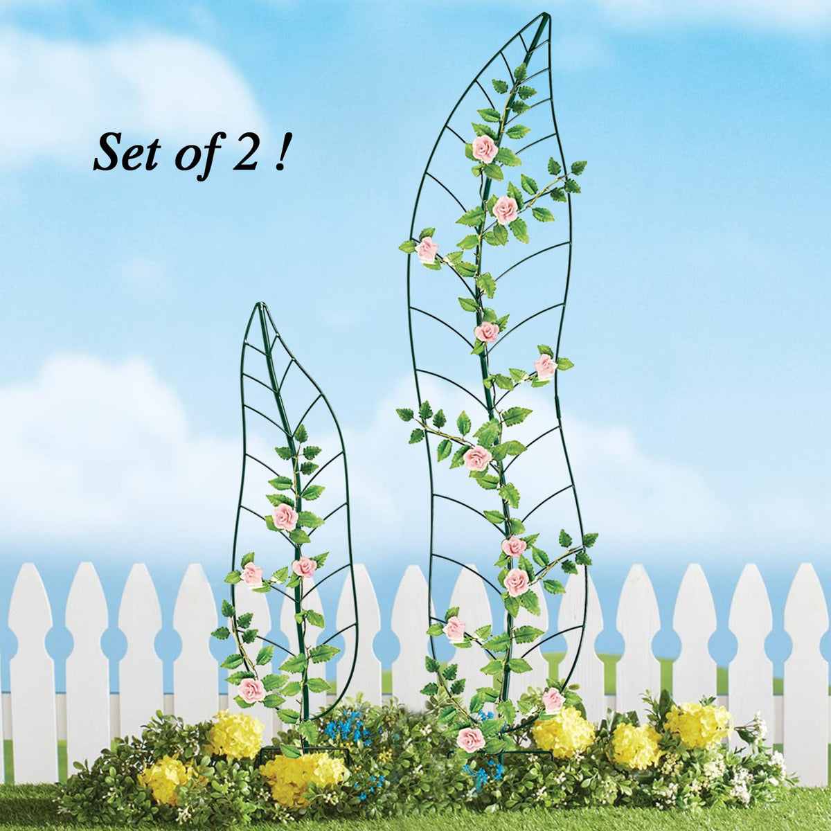 YY-Ladybug metal garden trellis adds decorative structure for climbing plants.