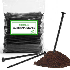 YYAYYA 8-inch spiral-anchoring nails securing edging with strong grip.