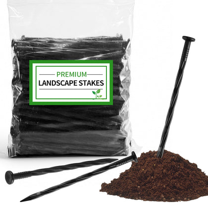 YYAYYA 8-inch spiral-anchoring nails securing edging with strong grip.