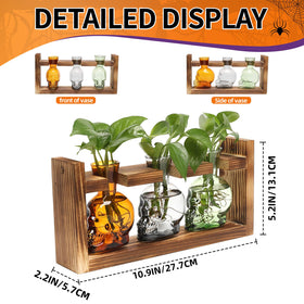 YYHglass wooden stand keeps skull vase stable on tabletops and shelves
