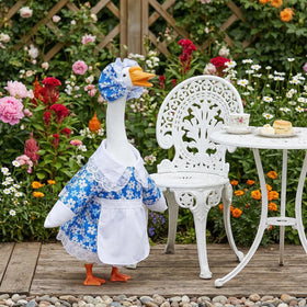 Yymobt flower dress close-up with hat detail enhances porch display.