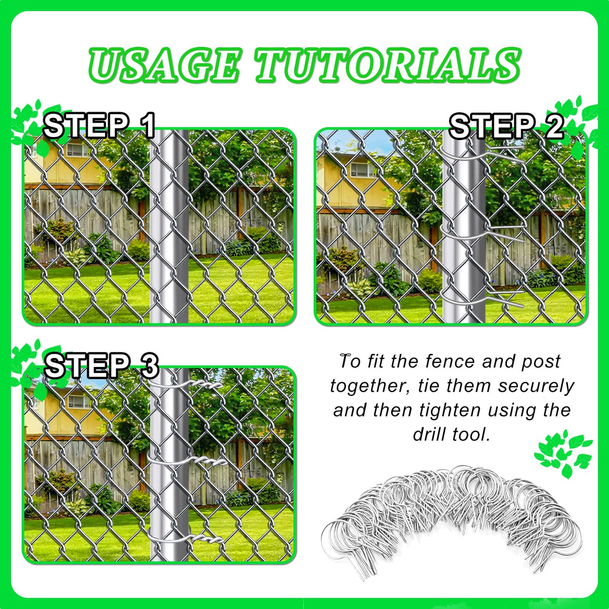 Yyndelicate EZ Twist Ties fix a chain fence for better stability.