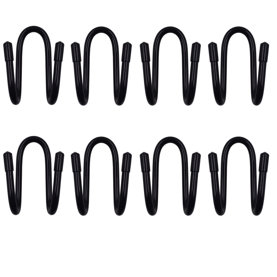 YYST chain-link fence hangers mounted on a fence for easy tool storage.