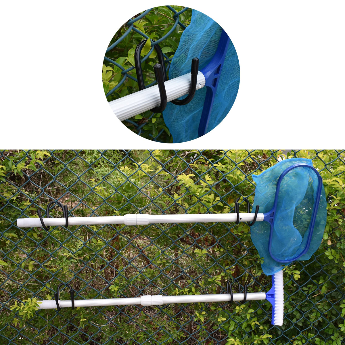 PVC-coated finish resists rust and sun exposure outdoors.