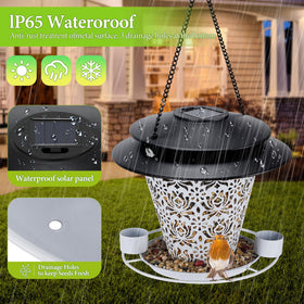 YYWMWM Drainage holes, vents, and drinking cups ensure seeds stay fresh and birds stay hydrated.