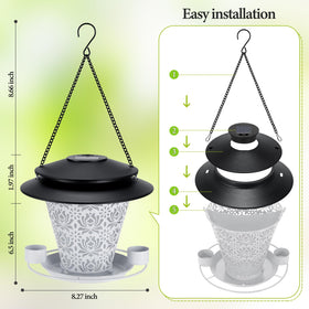 YYWMWM Metal Bird Feeder shows a durable, weather-ready construction for outdoor use.