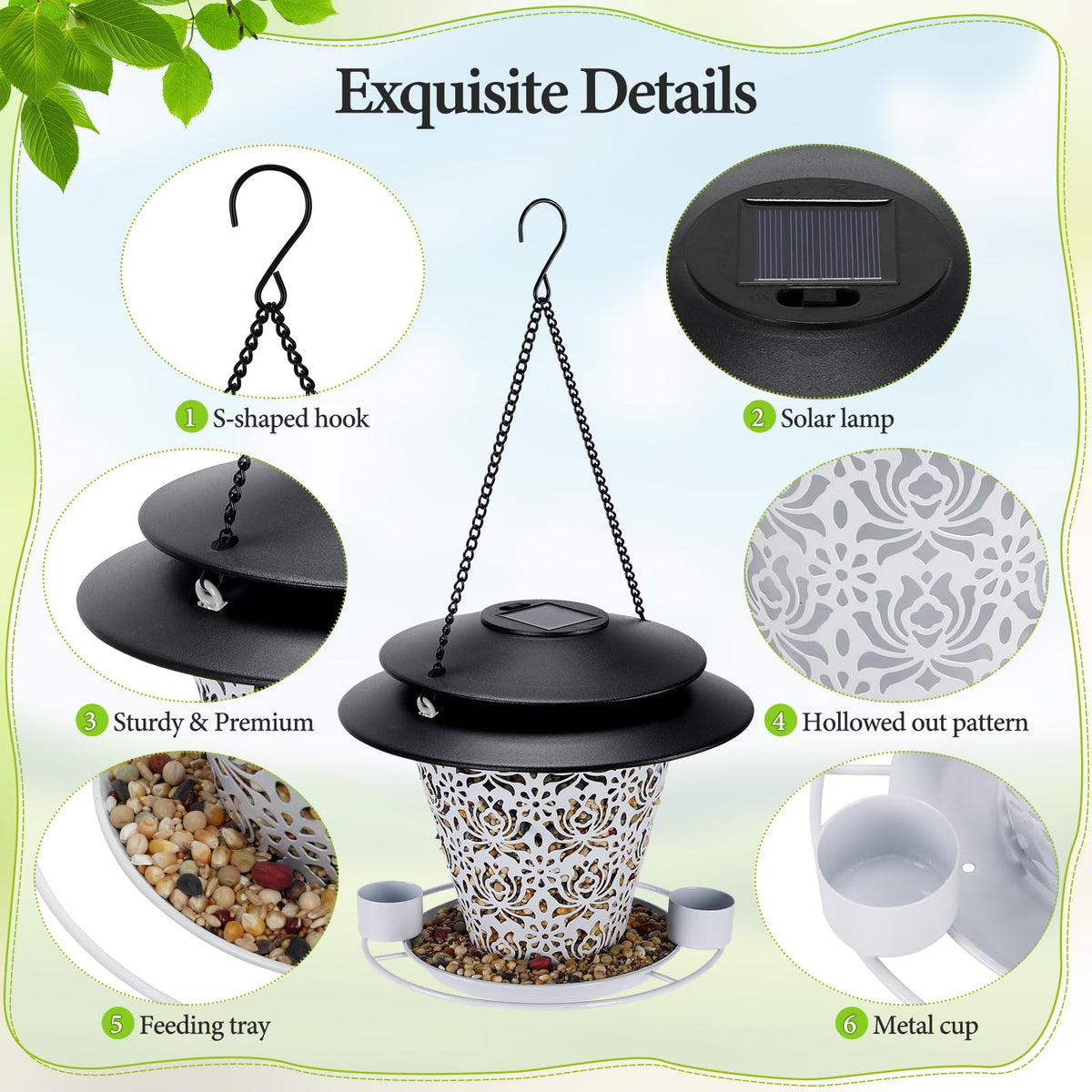 YYWMWM Solar-powered garden light at dusk adds gentle illumination to the yard.