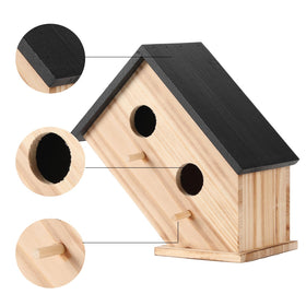 YYYUAN cedar bird house shows natural wood finish for year-round use