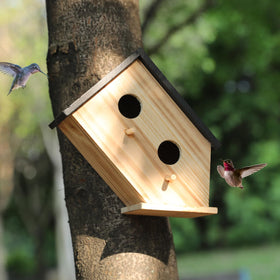 YYYUAN weatherproof bird house with metal hook for easy hanging