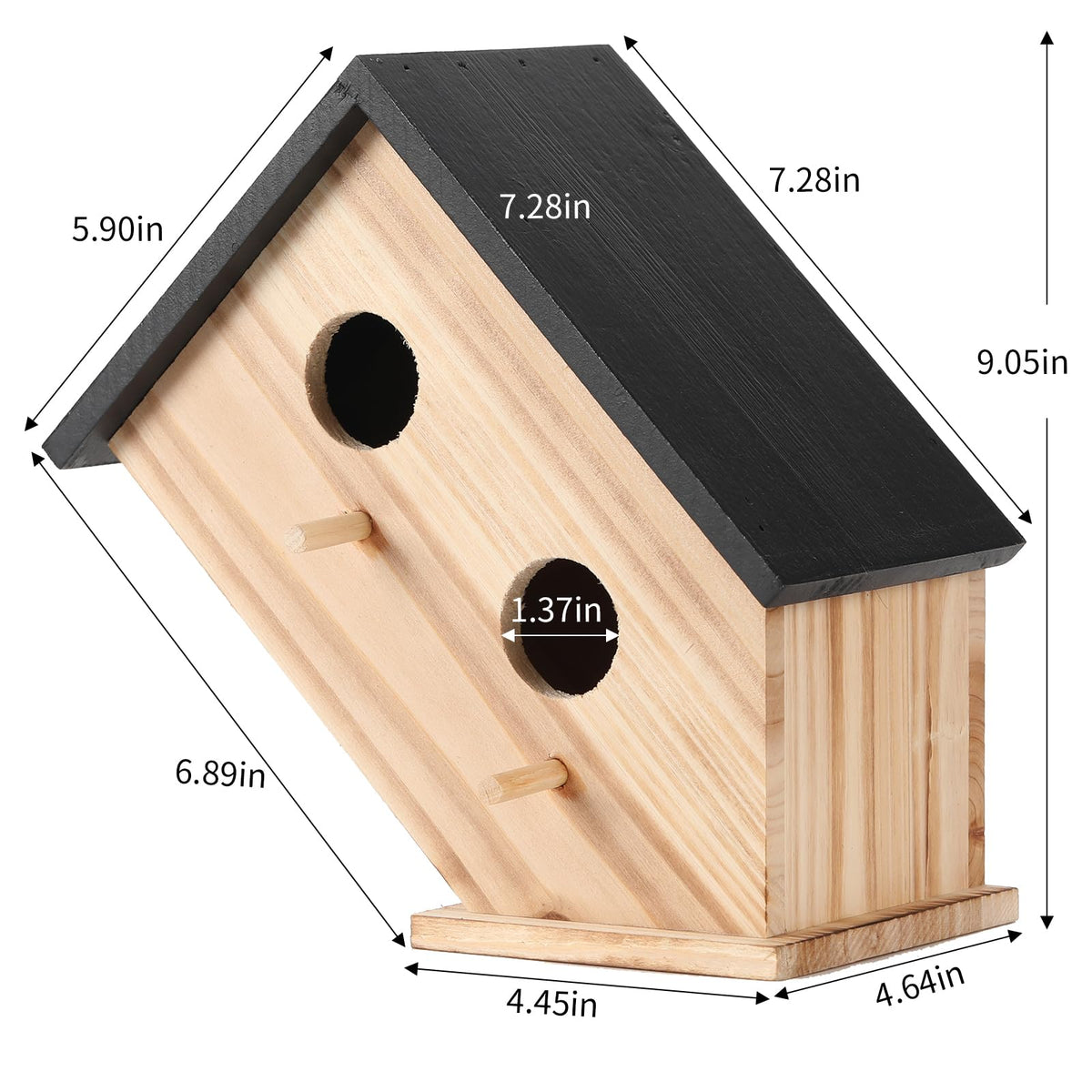 YYYUAN wooden bird house in natural cedar blends with patios