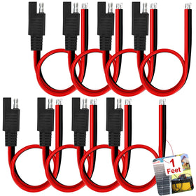 yyzimuqi 8-pack SAE extension cable 14AWG 1ft showing durable copper conductors for solar and automotive use