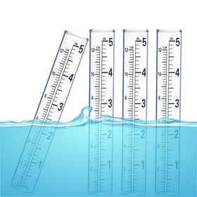 YZDTECH 5-inch glass rain gauge tube with clear measurement marks.