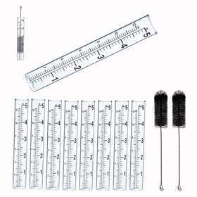 YZDTECH 8-pack glass rain gauge tubes for easy yard weather tracking.