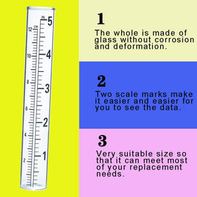 YZDTECH glass rain gauge tube with standard inch increments for quick reads.