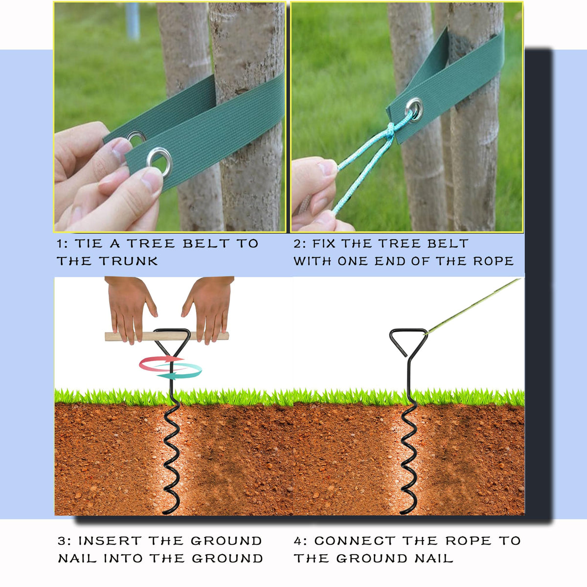YZDTECH tree stake kit durable outdoor-use materials resist weather