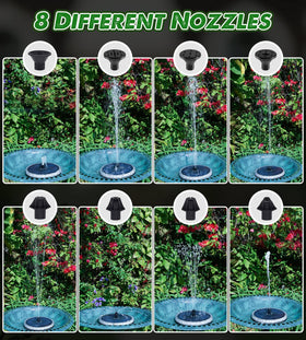 Yzert fountain with 8 nozzles enables customizable spray patterns for gardens.
