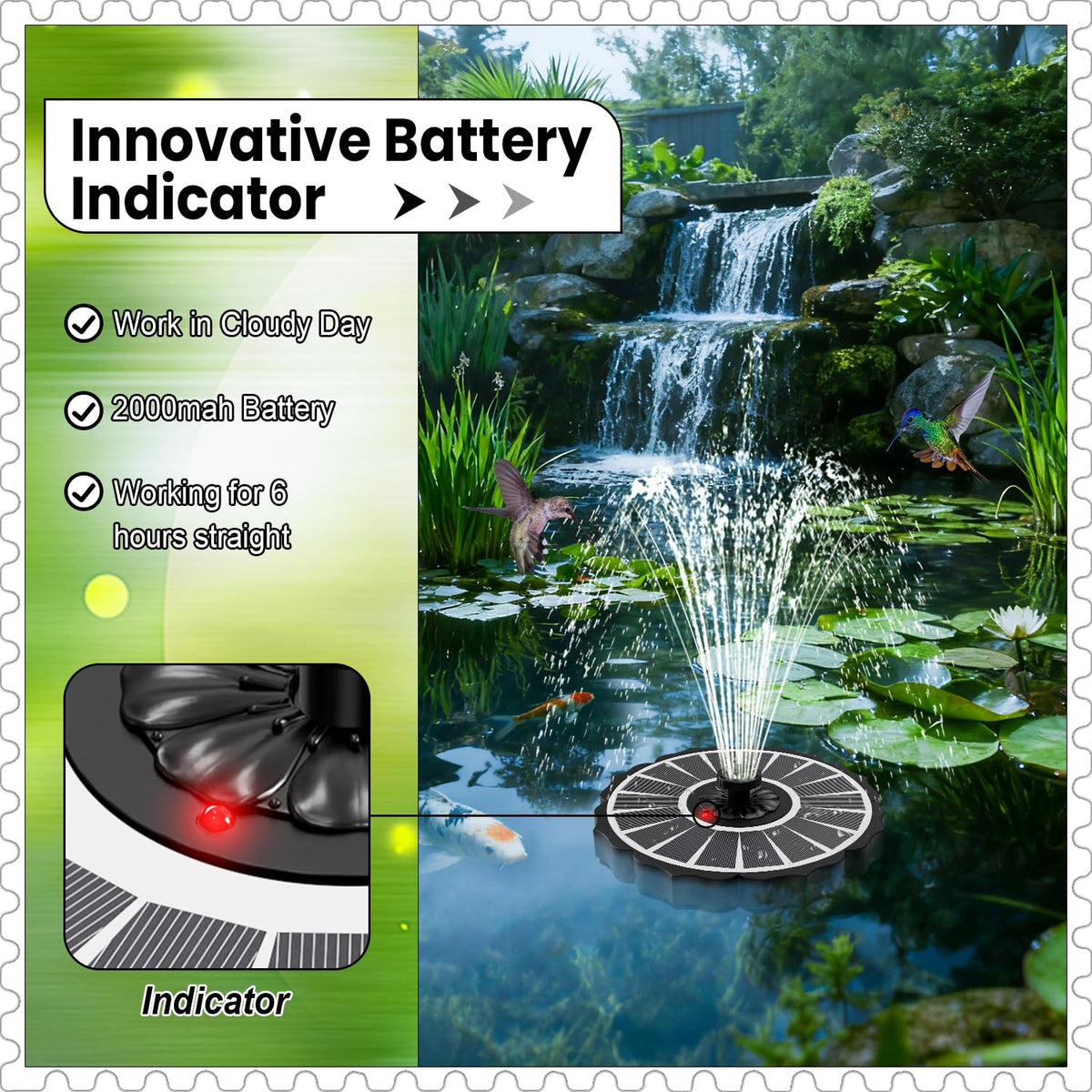 Yzert anti-drift design keeps spray inside the bird bath.