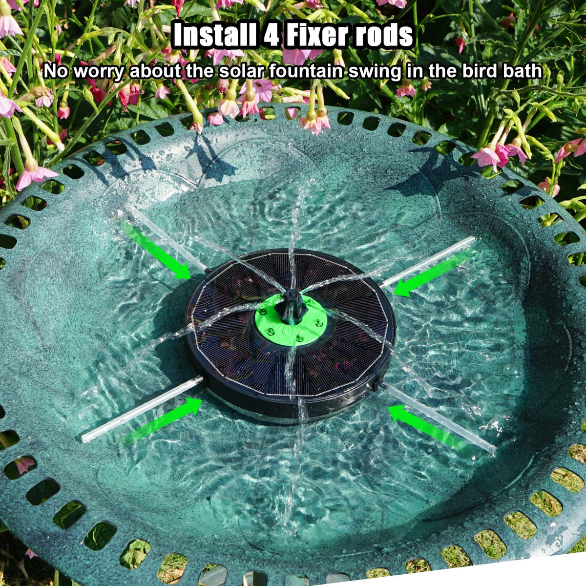 Yzert anti-drift fountain design keeps spray within the birdbath