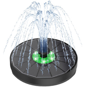 Yzert solar fountain with green flower design enhancing daytime bird activity