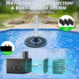 Yzert solar fountain four fixed rods stabilize the unit