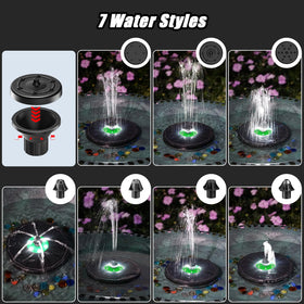 Yzert solar fountain features a glass panel for efficient light and clarity