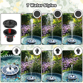 Yzert Solar Fountain seven nozzles offer customizable water styles