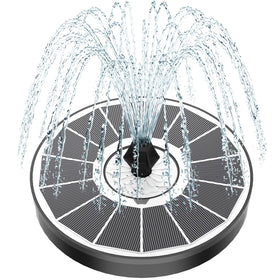 Yzert Solar Fountain white flower glass panel enhances outdoor water feature