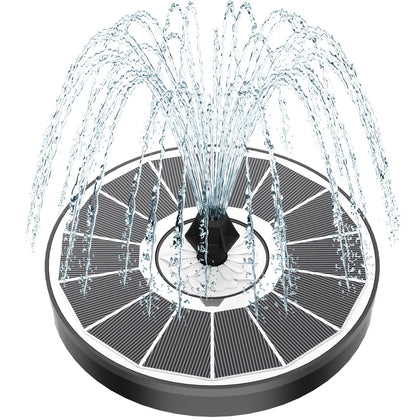 Yzert Solar Fountain white flower glass panel enhances outdoor water feature