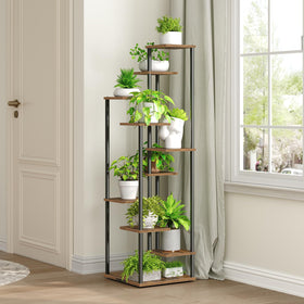 Yzosvki corner-friendly display keeps multiple plants accessible in tight spaces.