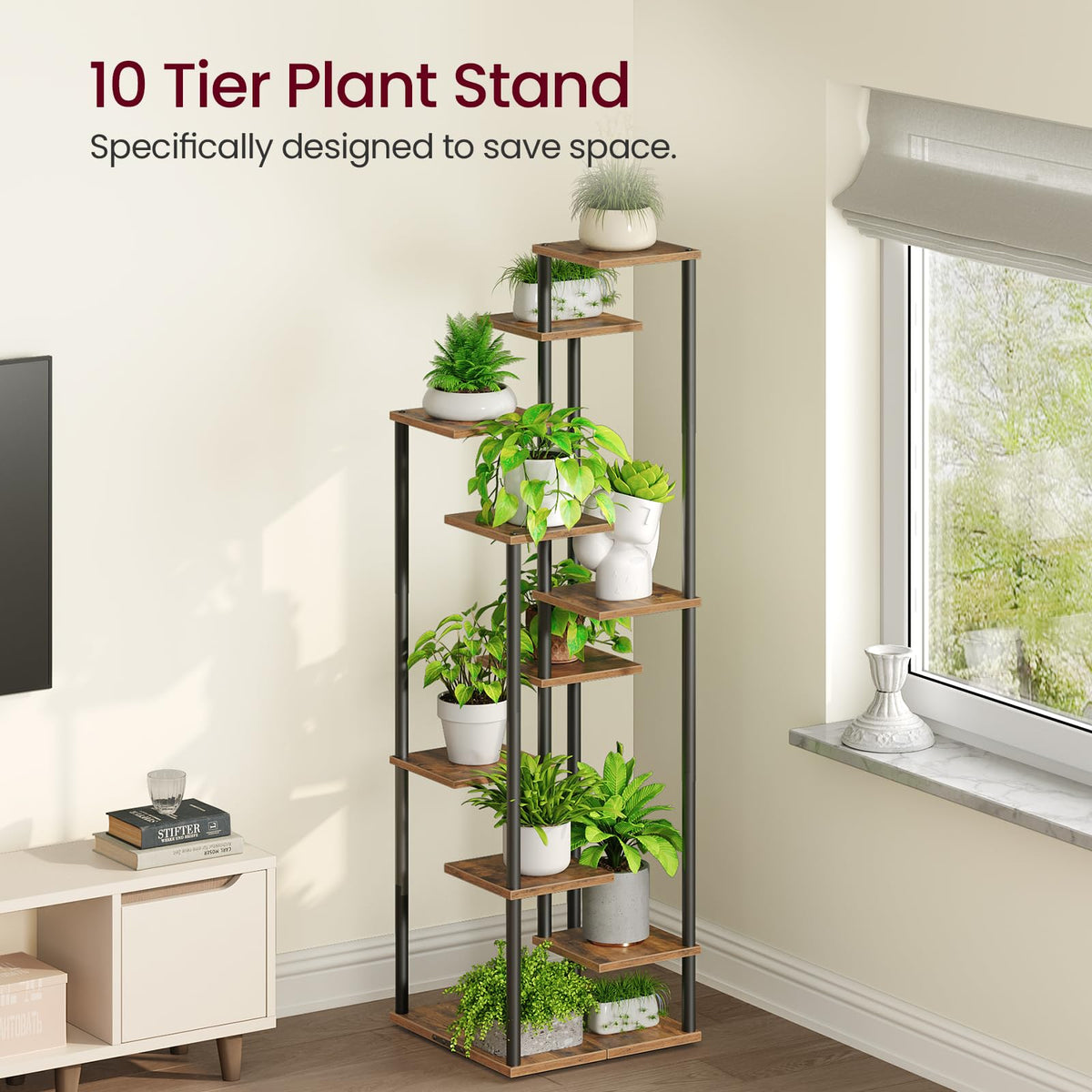 Yzosvki easy-assembly stand includes hardware and clear instructions.