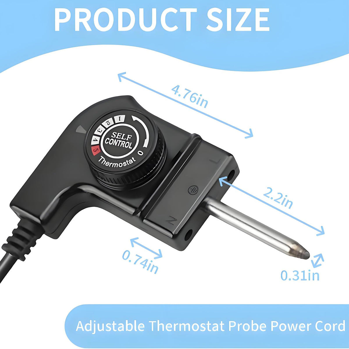 YZSGW thermostat probe cord installation demonstrates easy plug-and-play setup.