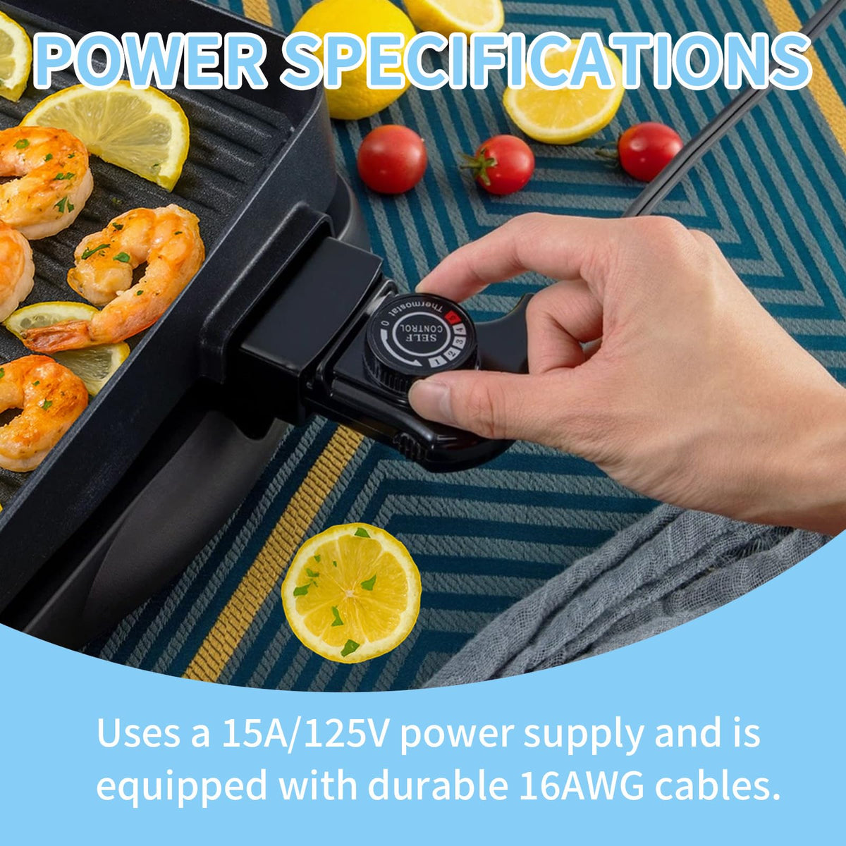 YZSGW versatile cord for analog smokers and turkey fryers enables flexible cooking.