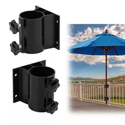 YZZHAJ 2pc patio umbrella holders on railing, space-saving shade solution for decks