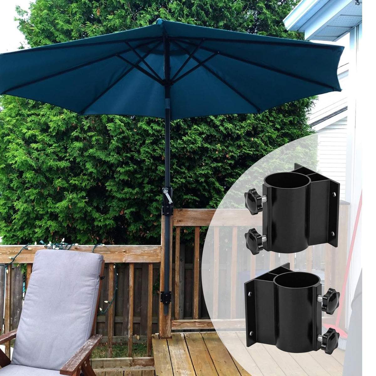 YZZHAJ deck railing bracket providing double-mount stability for shade setups