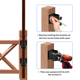 YZZHAJ patio deck mount fitting wooden posts and railings