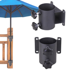 YZZHAJ patio umbrella holder clamps securely to rails for stable shade.