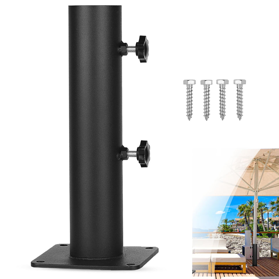 YZZHAJ umbrella base heavy duty steel for deck installation.