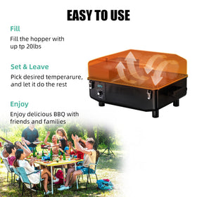 Z GRILLS 200A large LCD and probes simplify real-time temperature checks.
